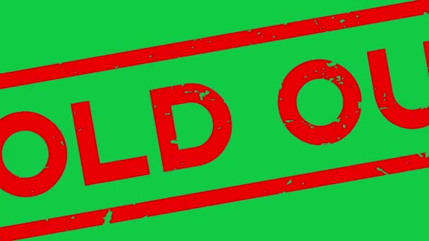 Grunge Red出售绿色底色的正方形橡胶印章缩印 — 图库视频影像