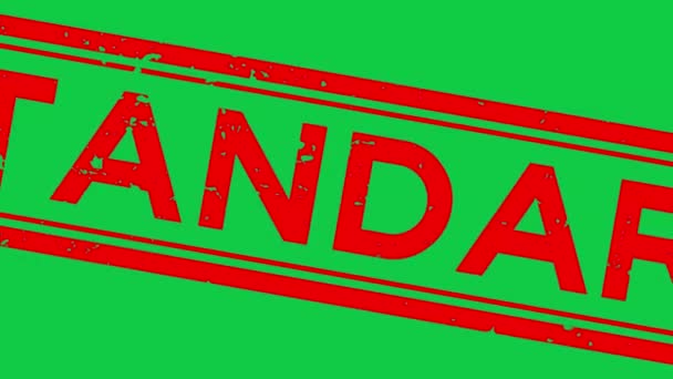 Grunge Červená Standardní Slovo Čtverec Gumové Razítko Zvětšení Zeleném Pozadí — Stock video