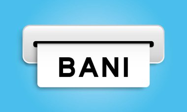 Mavi arkaplandaki makineden BANI (Kırılgan, Endişeli, doğrusal olmayan ve anlaşılmaz) sözcüğüne sahip beyaz kupon pankartı