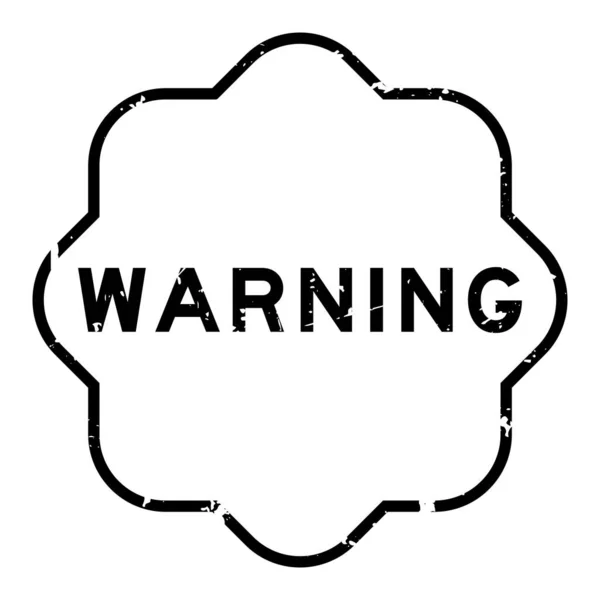 Grunge Black Warning Word Rubber Seal Stamp White Background — 图库矢量图片