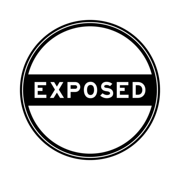 Black Color Seal Sticker Word Exposed White Background — Stock Vector
