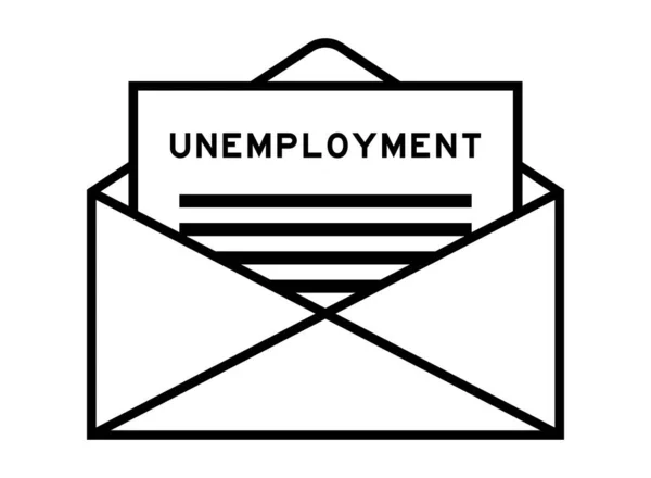 Конверт Літера Словом Безробіття Заголовок — стоковий вектор
