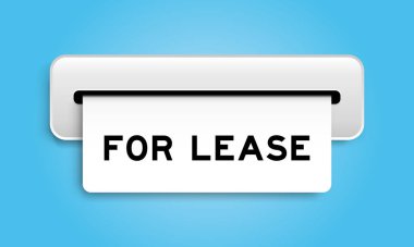 Mavi arkaplandaki makineden kiralanacak kelime içeren beyaz kupon pankartı