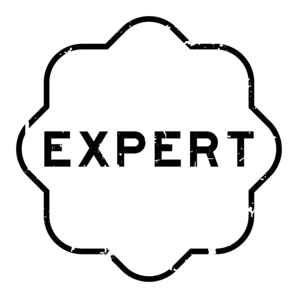 Grunge Black Expert Word Rubber Seal Stamp White Background — Vector de stock