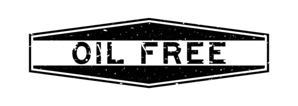 Grunge Black Oil Free Word Hexagon Rubber Seal Stamp Auf — Stockvektor