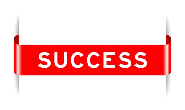 白い背景に単語の成功と赤い色の挿入ラベルバナー — ストックベクタ