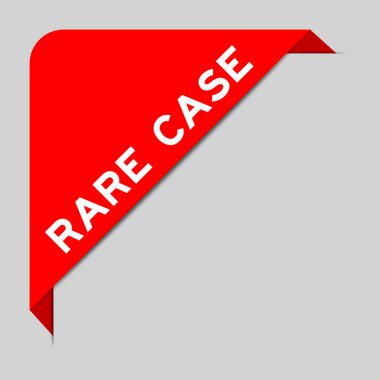 Gri arkaplanda nadir bulunan kelime ile köşe etiketi afişinin kırmızı rengi