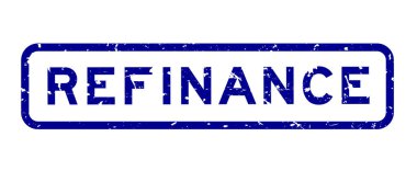 Grunge Blue beyaz arka planda kare lastik mühür sözcüğünü yeniden finanse ediyor