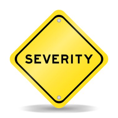 Beyaz arkaplanda kelime şiddeti olan sarı renk taşıma işareti