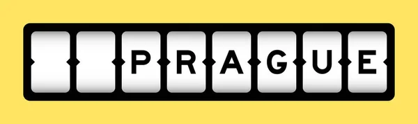 Μαύρο Χρώμα Στη Λέξη Prague Στο Banner Υποδοχή Κίτρινο Χρώμα — Διανυσματικό Αρχείο