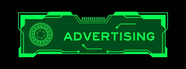 Color Verde Del Banner Futurista Hud Que Tiene Publicidad Palabras — Vector de stock