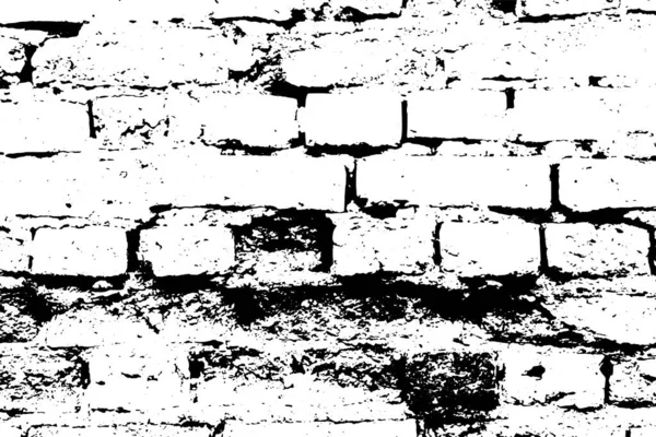 Grunge Texture Noire Comme Mur Briques Avec Forme Ligne Fissure — Image vectorielle