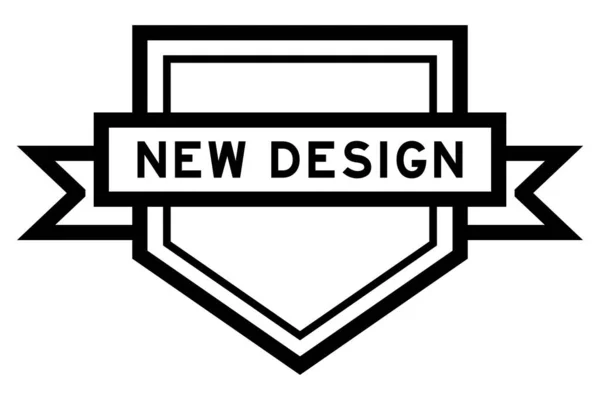 Vintage Schwarze Farbe Pentagon Etikett Banner Mit Wort Neues Design — Stockvektor