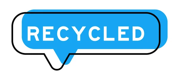 Bannière Vocale Nuance Bleue Avec Mot Recyclé Sur Fond Blanc — Image vectorielle