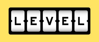 Sarı arkaplan ile slot pankartı üzerinde kelime düzeyinde siyah renk