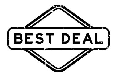 Grunge black best deal word rubber seal stamp on white background