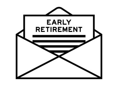 Zarf ve mektup imzası ve manşet olarak erken emeklilik.