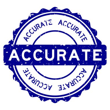 Grunge mavi doğru kelime yuvarlak lastik mühür beyaz arka planda