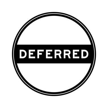 Beyaz arkaplanda ertelenmiş siyah renk yuvarlak mühür etiketi