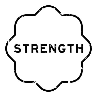 Grunge siyah güç kelime beyaz arka planda lastik mühür