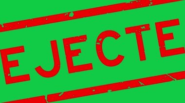 Grunge kırmızı sözcüğü reddetti. Kare kare mühür yeşil arkaplanda yakınlaştır.