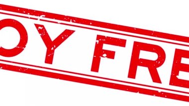 Grunge red soy free word square rubber seal stamp zoom on white background
