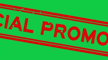 Grunge red special promotion word square rubber seal stamp zoom on green background