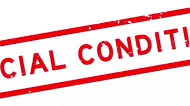Grunge red special conditions word square rubber seal stamp zoom on white background