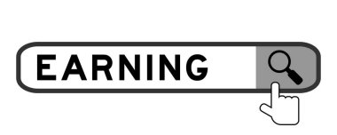 Beyaz arkaplan üzerindeki büyüteç simgesiyle kelime kazanma ile arama paneli