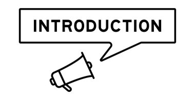 Beyaz arkaplanda kelime tanıtımında konuşma baloncuğu olan megafon simgesi