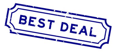 Grunge blue en iyi anlaşma kelime beyaz arka planda kauçuk mühür