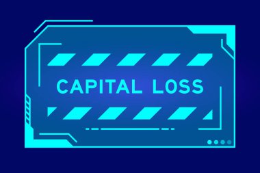 Mavi arkaplanda kullanıcı arayüzü ekranında kelime kaybı olan gelecekçi hud pankartı