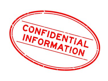 Grunge red confidential information word oval rubber seal stamp on white background