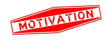 Grunge red motivation word hexagon rubber seal stamp on white background
