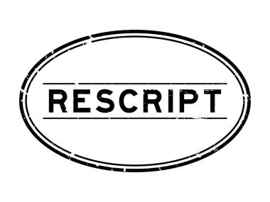 Grunge black rescript word oval rubber seal stamp on white background