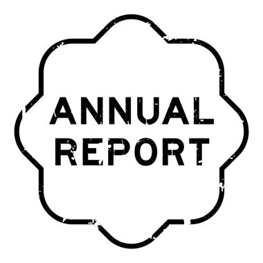 Grunge black annual report word rubber seal stamp on white background