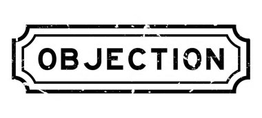 Grunge black objection word rubber seal stamp on white background