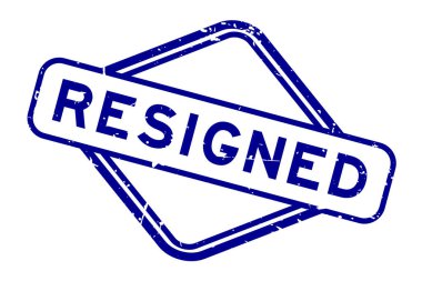 Grunge Blue istifa etti. Beyaz arka planda lastik mühür damgası var.