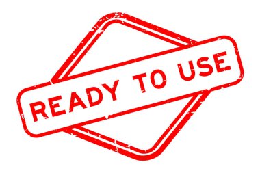 Grunge red ready to use word rubber seal stamp on white background