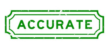 Grunge green accurate word rubber seal stamp on white background