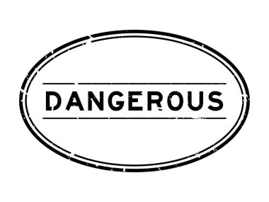 Grunge black dangerous word rubber seal stamp on white background
