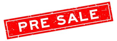 Grunge red pre sale word square rubber seal stamp on white background