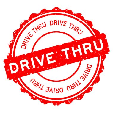 Grunge kırmızı sürücü kelime yuvarlak lastik mühür beyaz arka planda