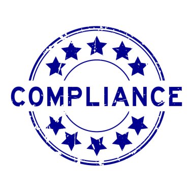 Beyaz arka planda yıldız simgesi yuvarlak lastik mühür damgalı Grunge mavi uyum sözcüğü