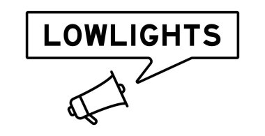 Beyaz arkaplanda düşük ışık ile konuşma baloncuğu olan megafon simgesi