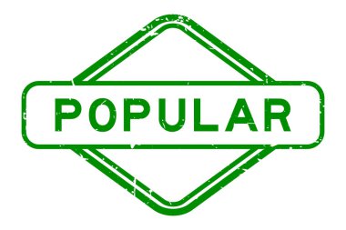 Grunge green popular word rubbber seal stamp on white background