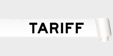 Ripped gray paper background that have word tariff under torn part