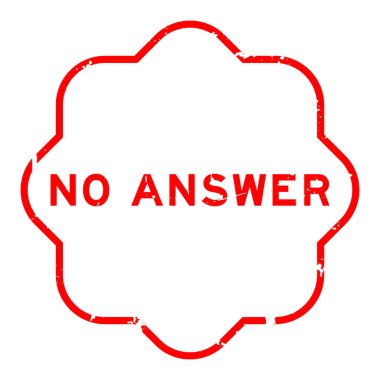 Grunge kırmızısı. Cevap yok. Beyaz arkaplanda mühür izi var.