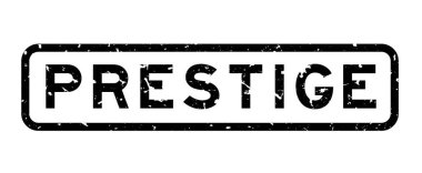Grunge black prestige word square rubber seal stamp on white background
