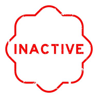 Grunge kırmızı kelime pasif beyaz arka planda lastik mühür